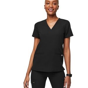 Figs Black Short Sleeve Women's Top